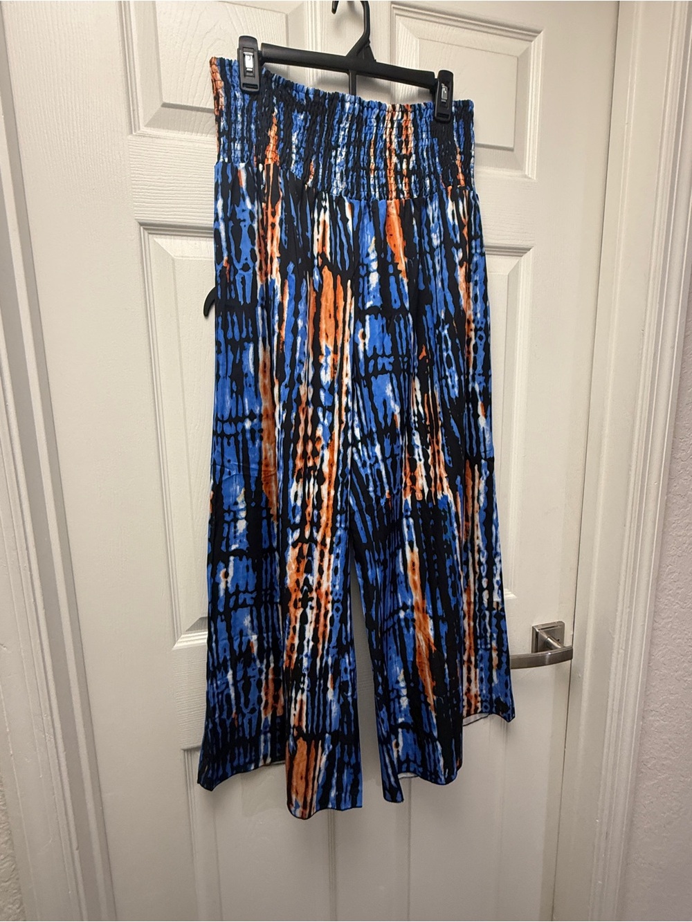 Blue and Orange Tie-Dye Wide Leg Pants